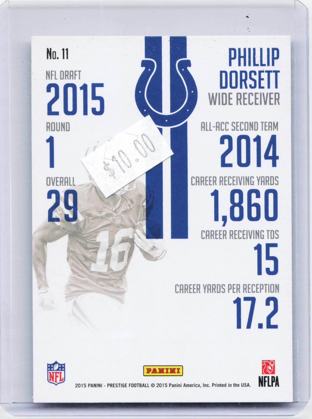2015 Panini Prestige #11 Phillip Dorsett Prestigious Picks
