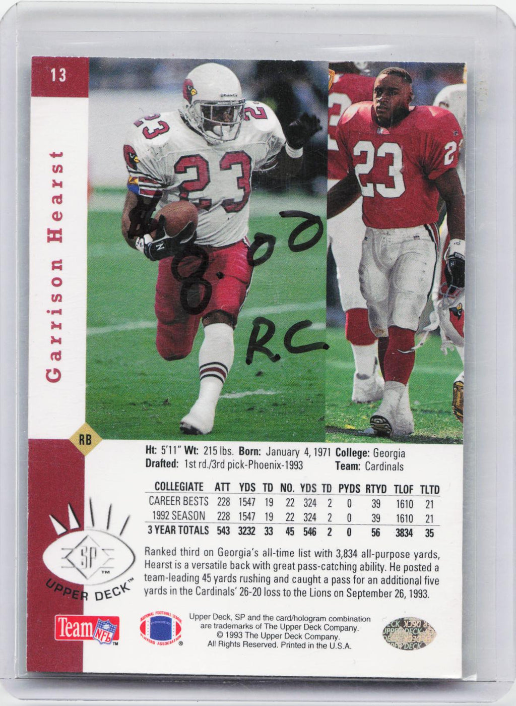 1993 SP #13 Garrison Hearst