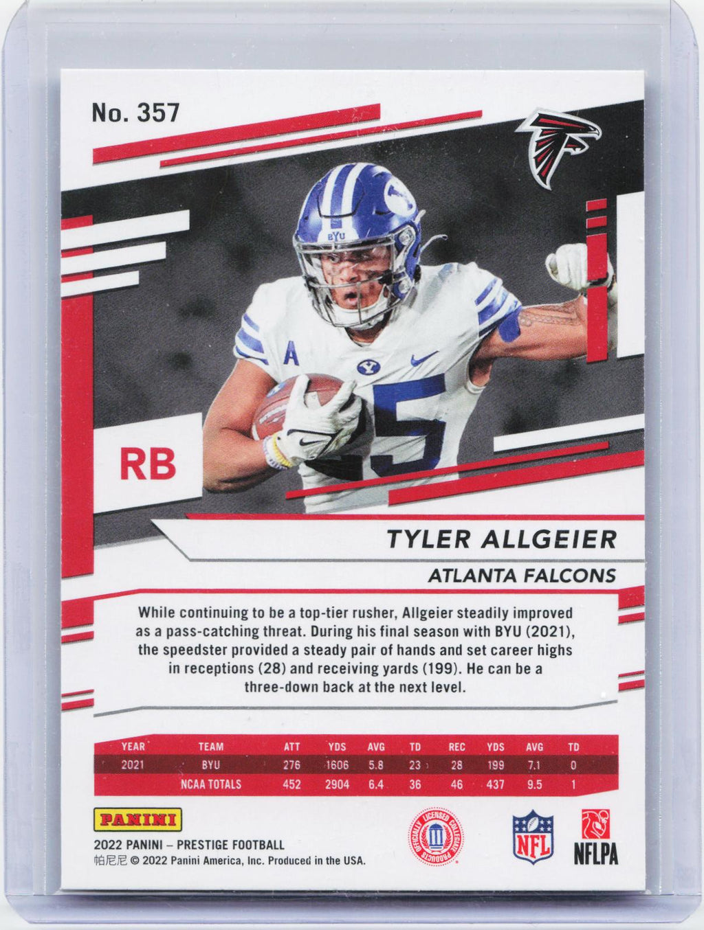 2022 Panini Prestige #357 Tyler Allgeier