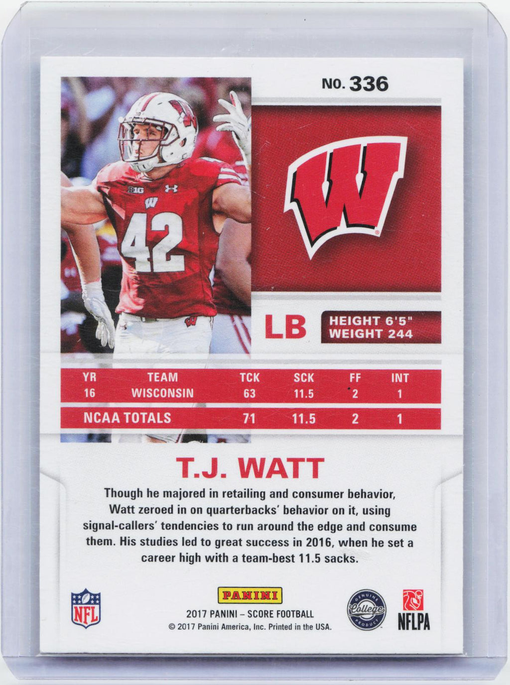 2017 Score #336 T.J. Watt
