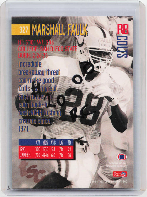1994 Stadium Club #327 Marshall Faulk