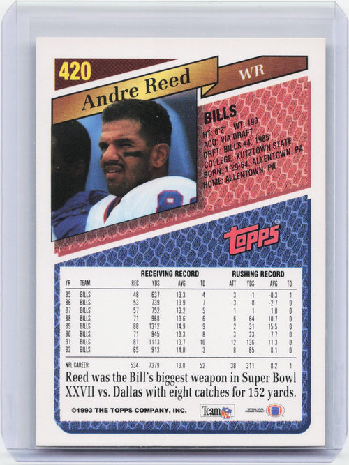1993 Topps #420 Andre Reed