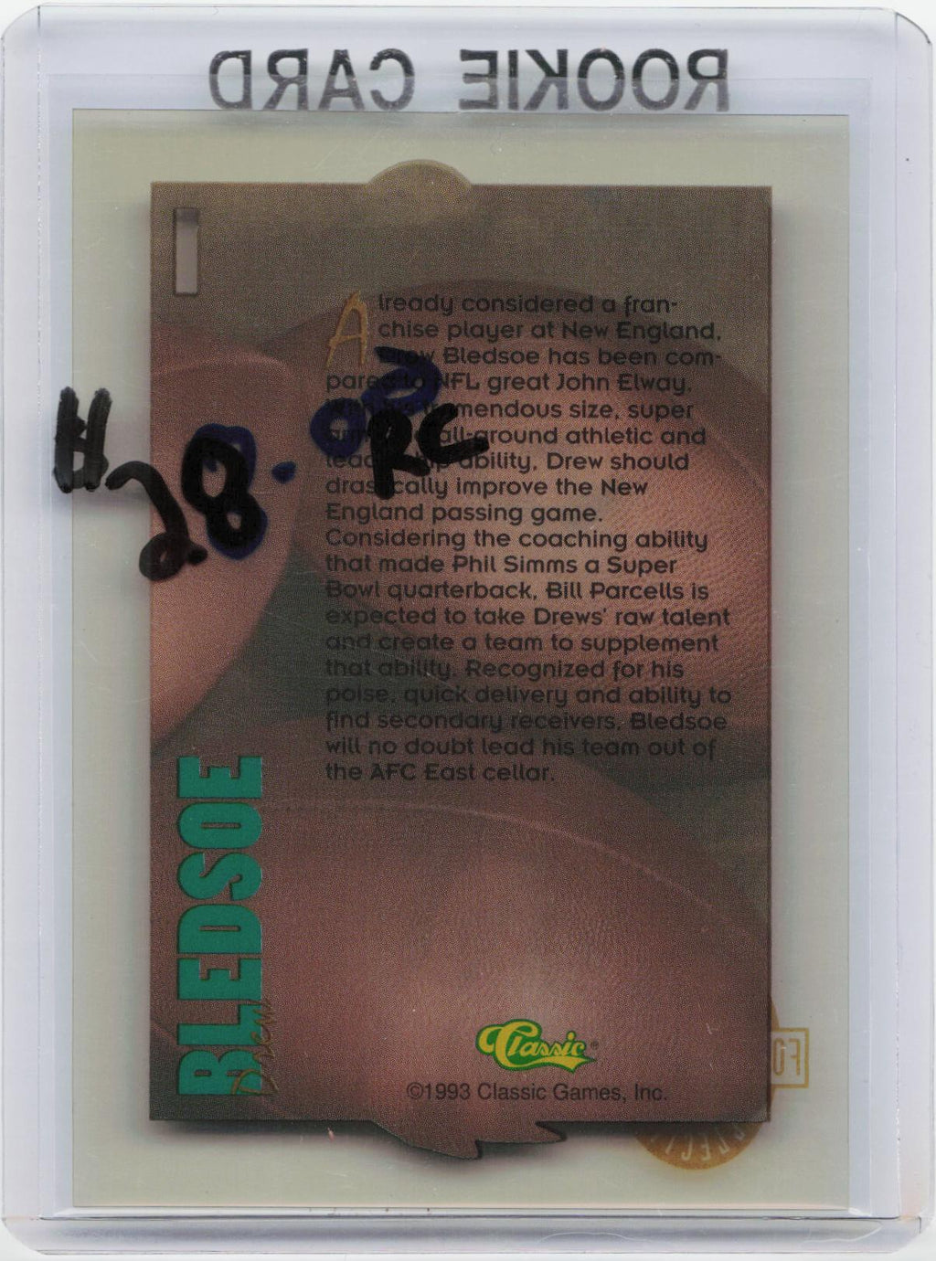 1993 Classic Four Sport #I Drew Bledsoe Acetates