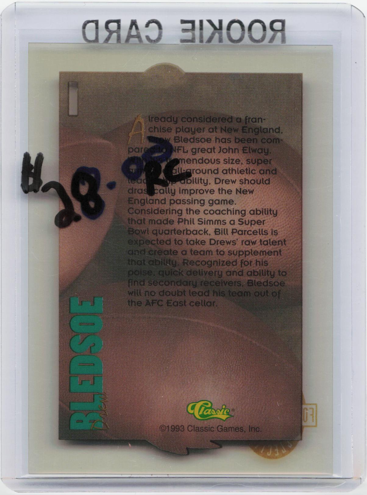 1993 Classic Four Sport #I Drew Bledsoe Acetates