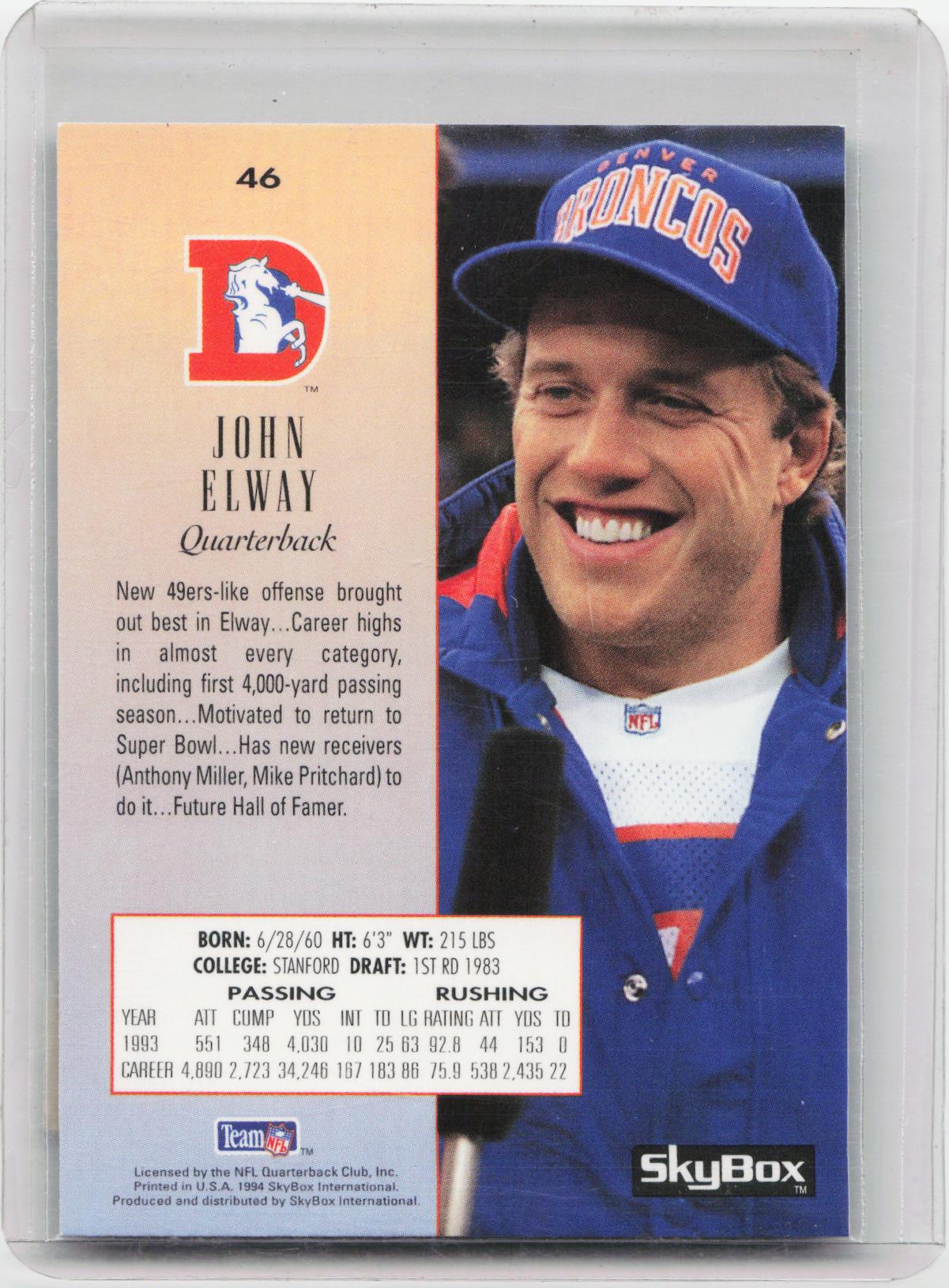 1994 SkyBox Premium #46 John Elway