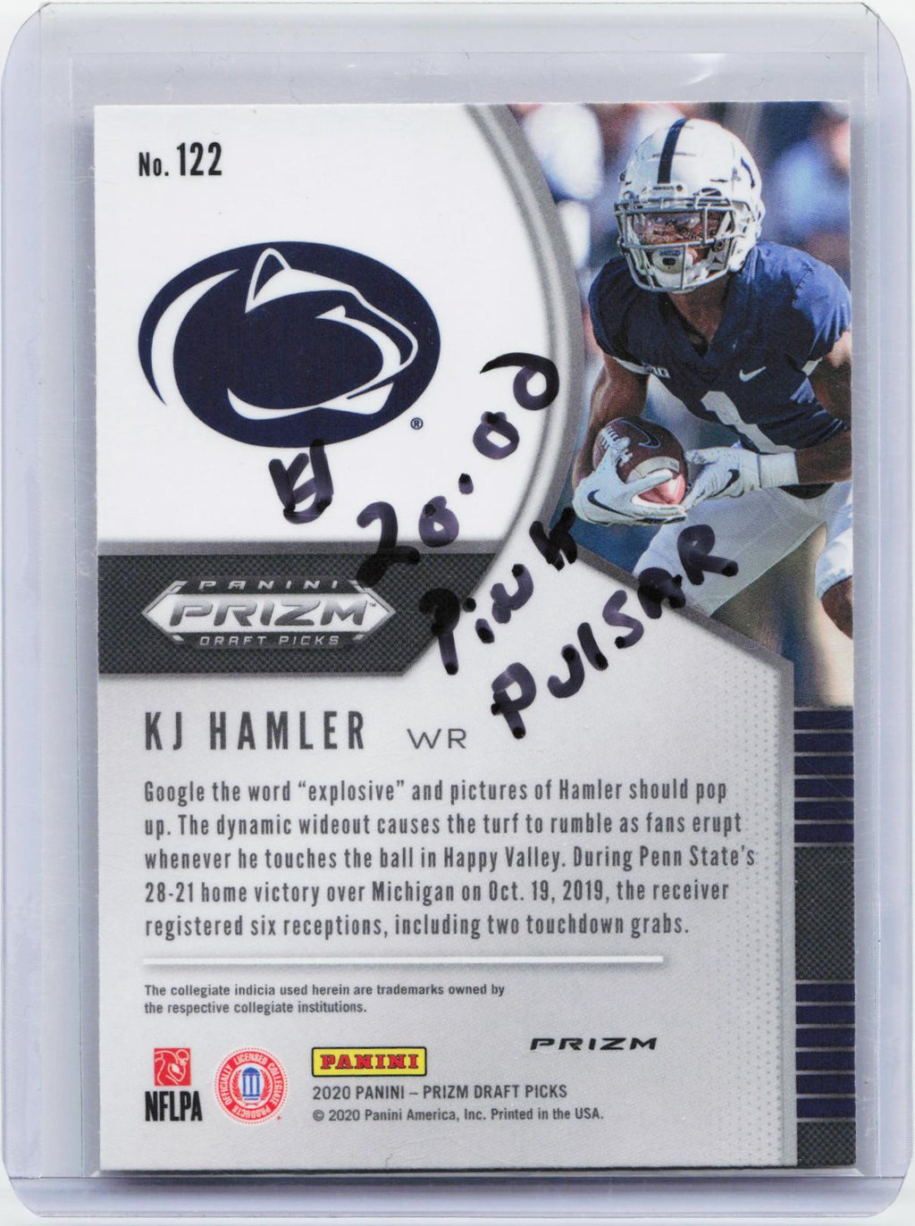 2020 Panini Prizm Draft Picks #122 KJ Hamler Prizms Pink Pulsar