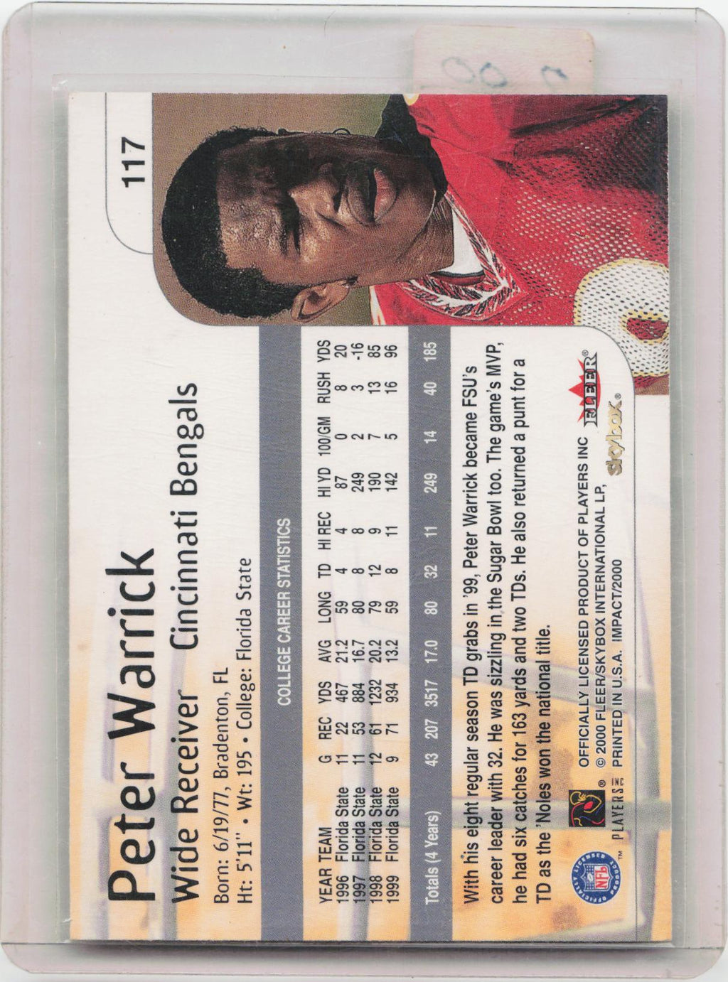 2000 Impact #117 Peter Warrick