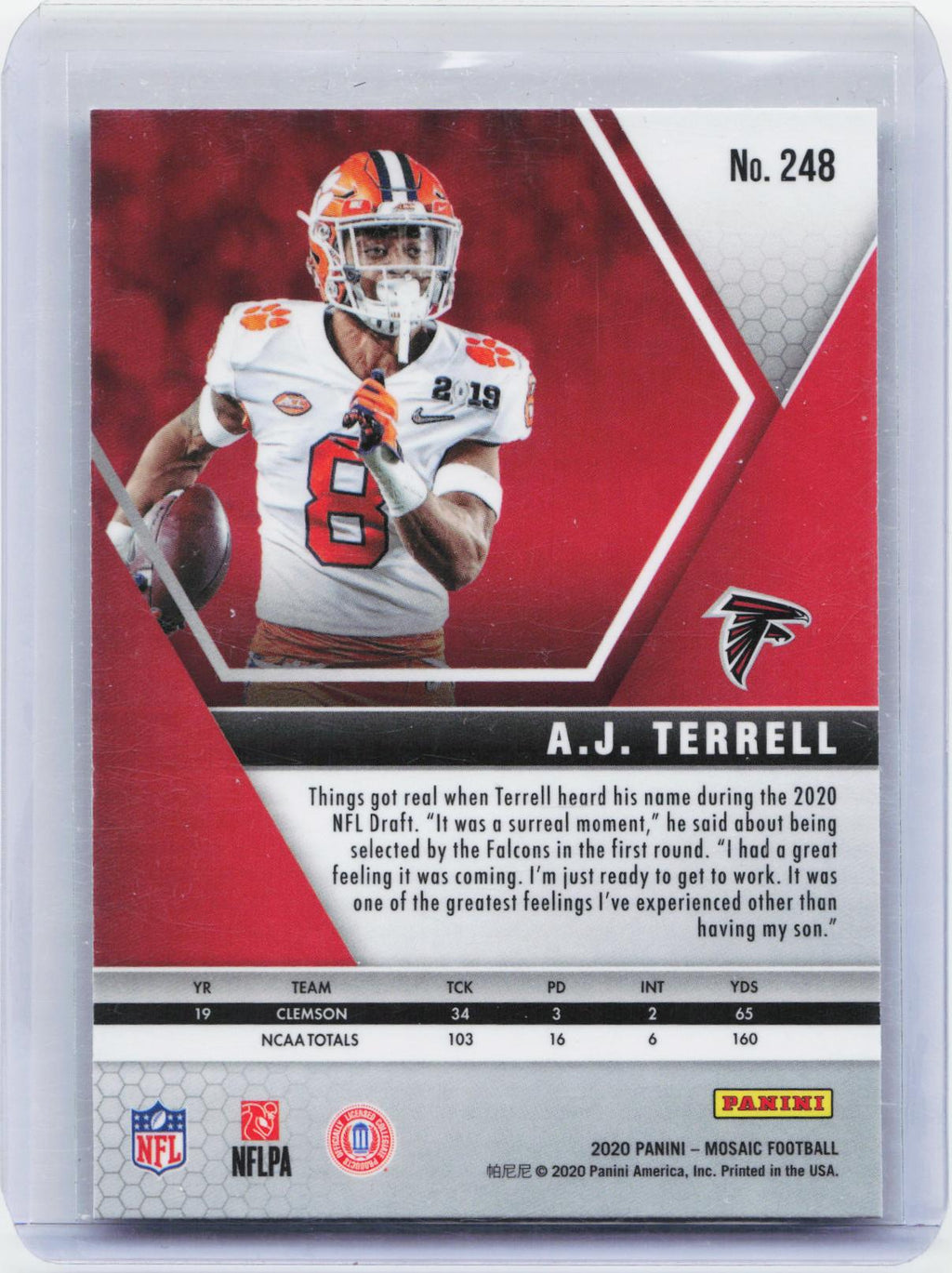 2020 Panini Mosaic #248 A.J. Terrell