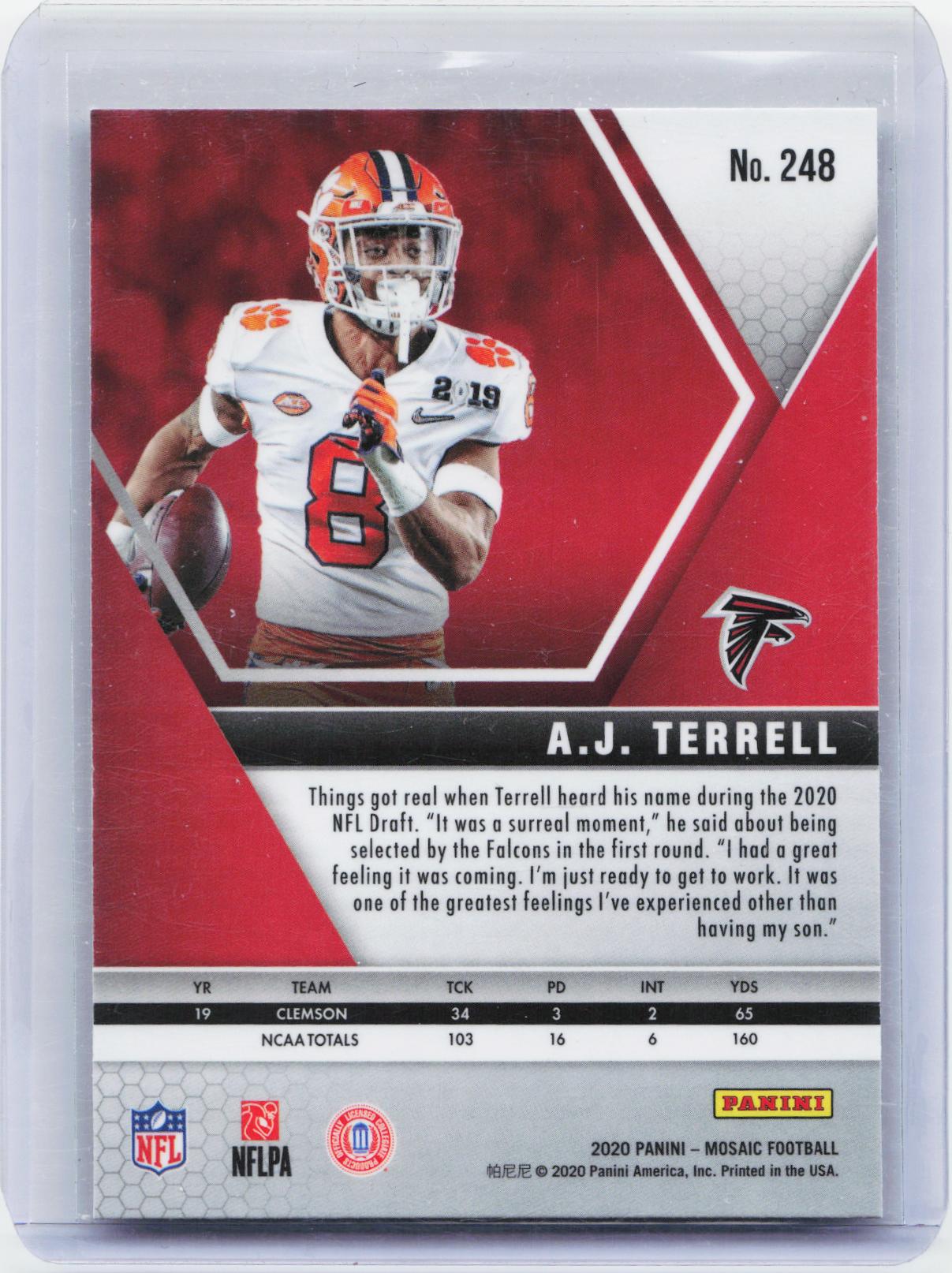 2020 Panini Mosaic #248 A.J. Terrell