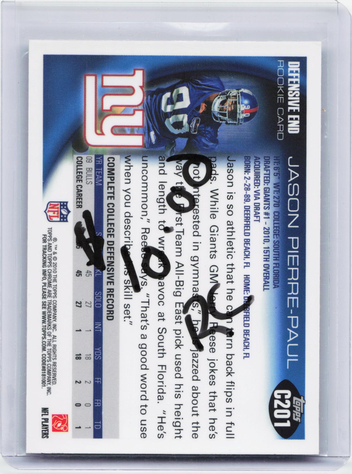 2010 Topps Chrome #C201 Jason Pierre-Paul