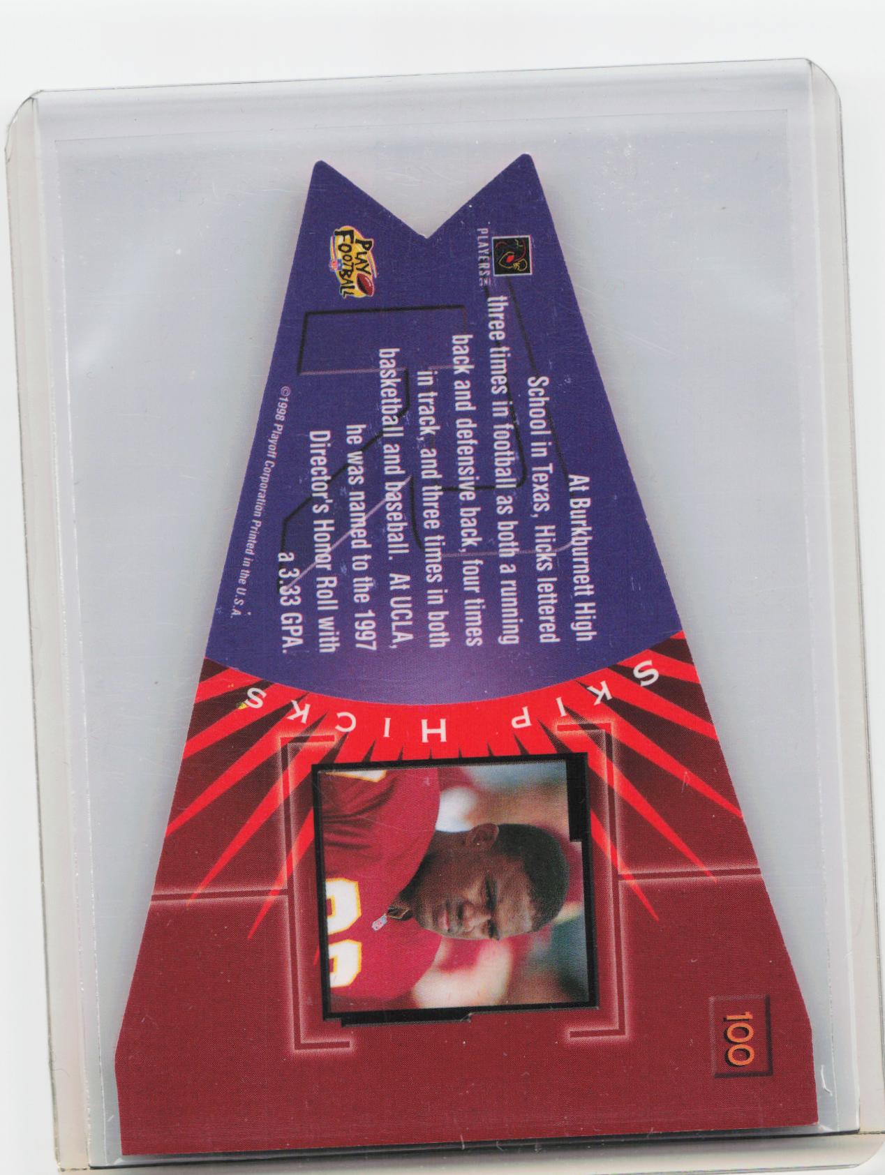 1998 Playoff Contenders - Pennants Red Felt #100 Skip Hicks