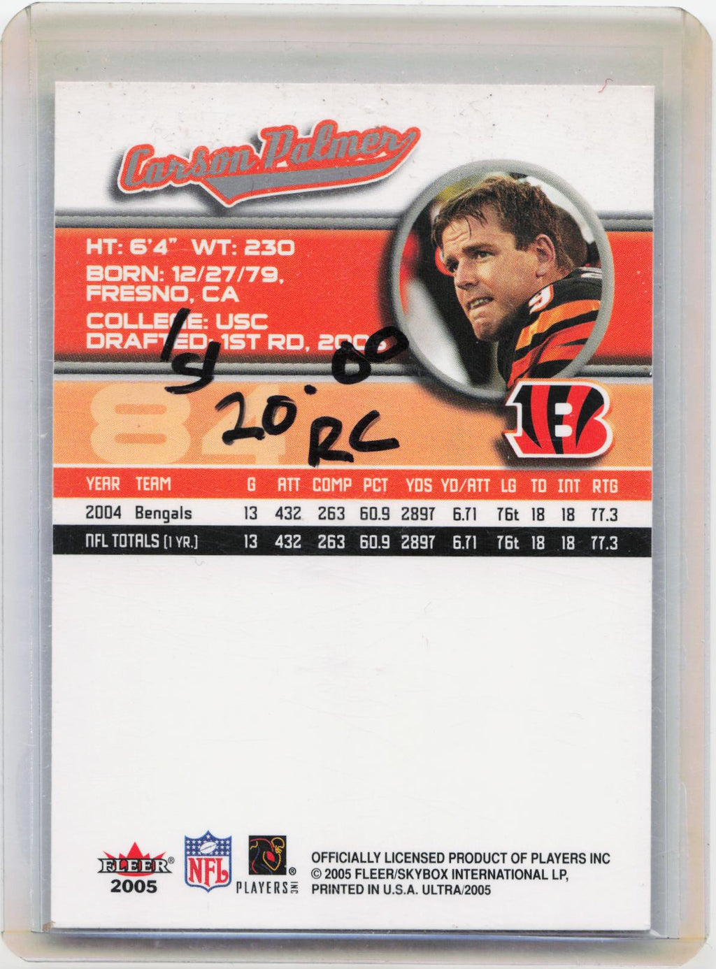2005 Ultra #84 Carson Palmer