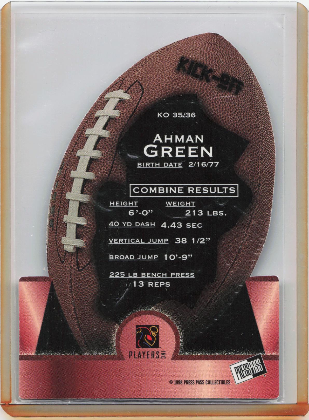 1998 Press Pass #KO35 Ahman Green Kick-Off