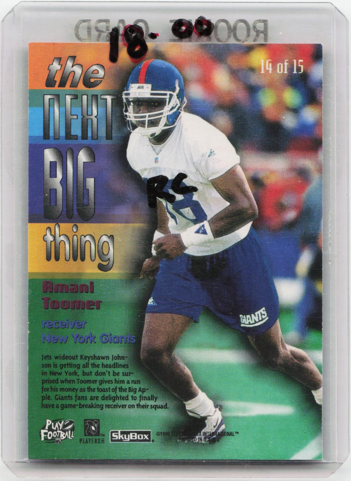 1996 SkyBox Premium #14 Amani Toomer Next Big Thing