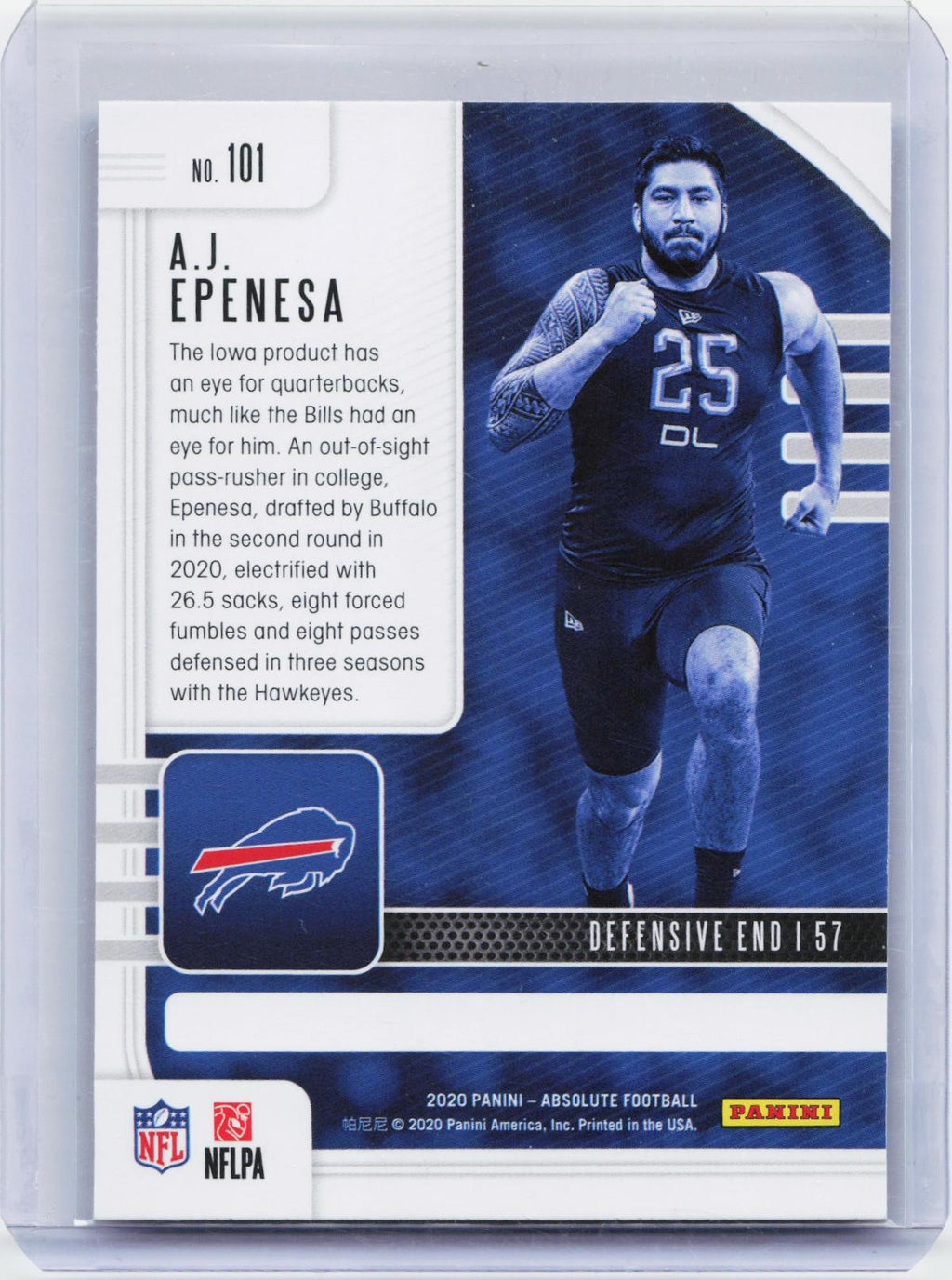 2020 Panini Absolute #101 A.J. Epenesa Retail