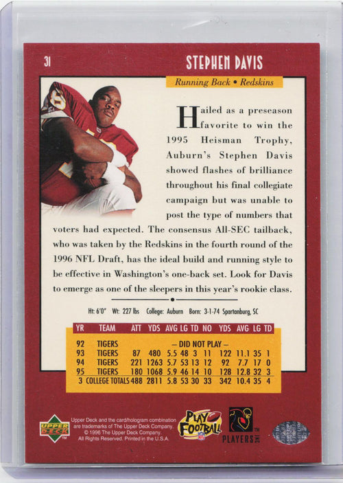 1996 Upper Deck #31 Stephen Davis