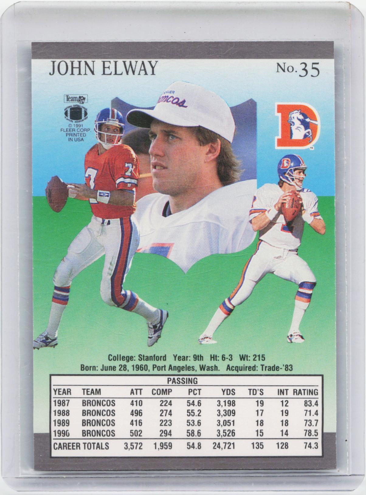 1991 Ultra #35 John Elway
