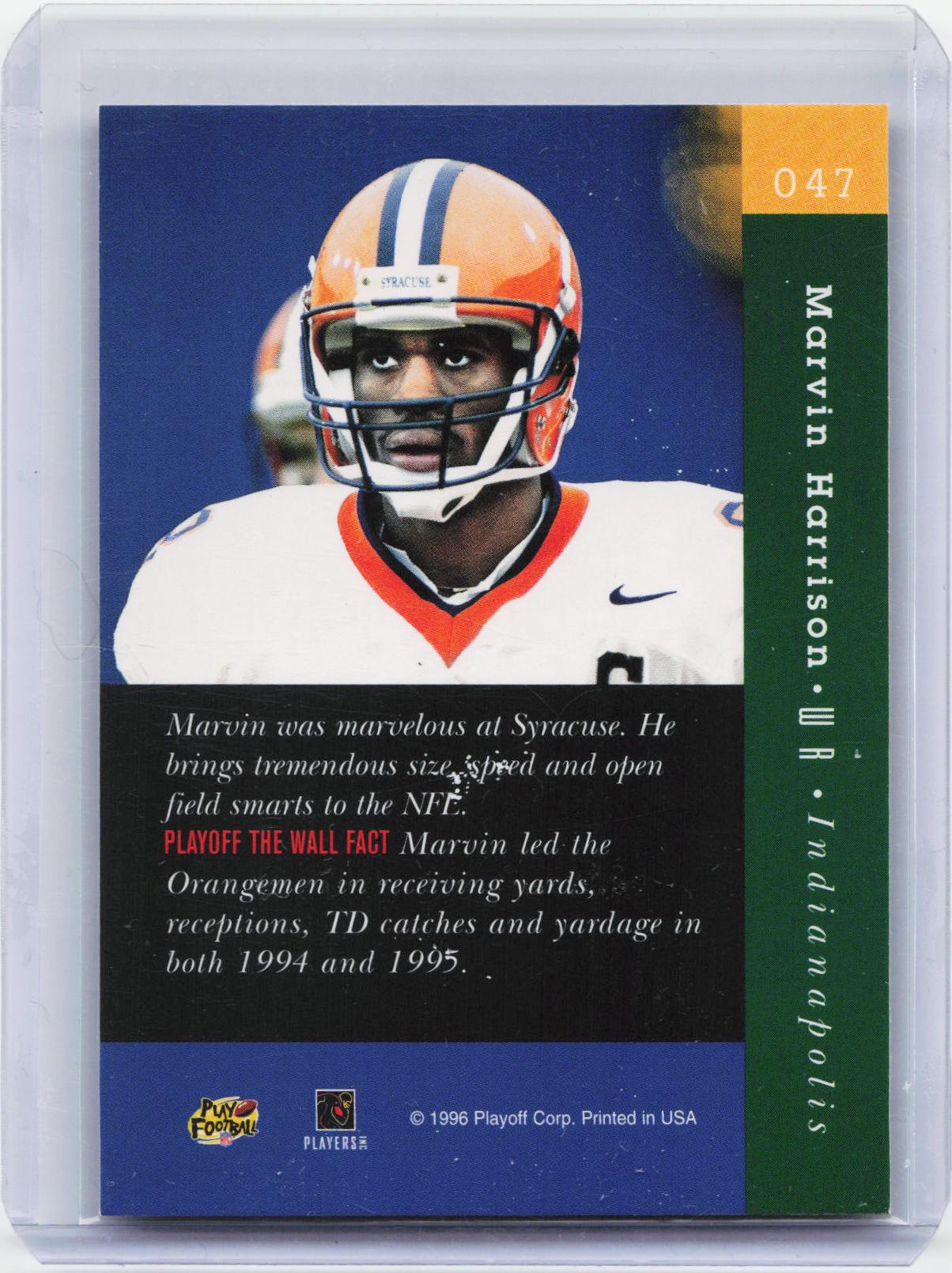 1996 Playoff Absolute #047 Marvin Harrison