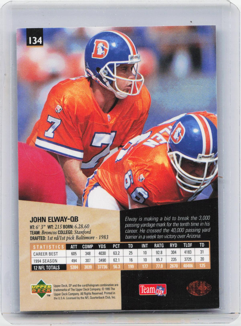 1995 SP #134 John Elway