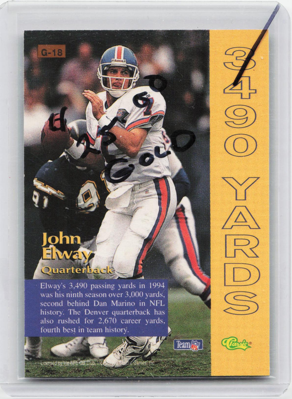 1995 Pro Line #G-18 John Elway Grand Gainers