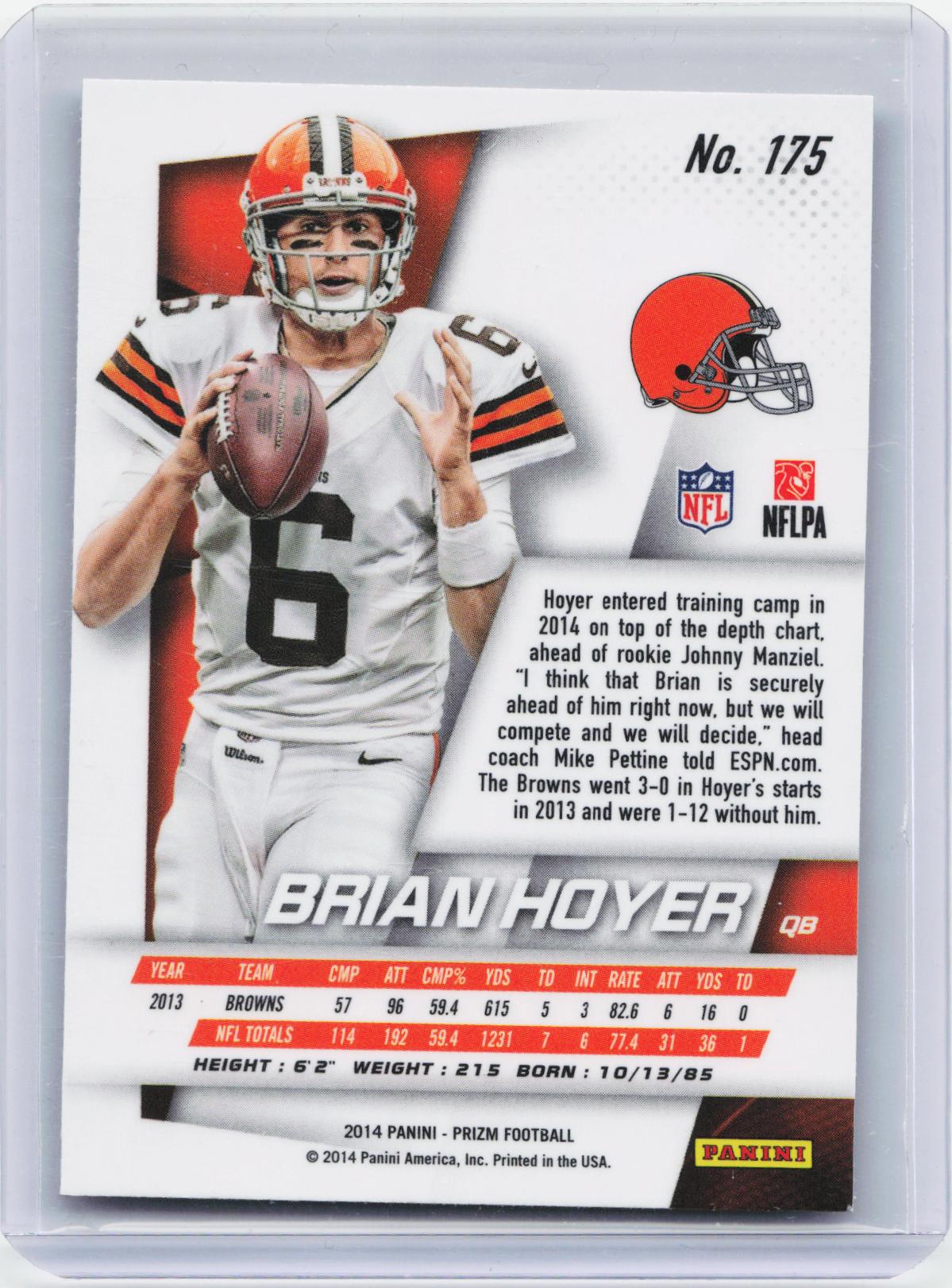 2014 Panini Prizm #175 Brian Hoyer