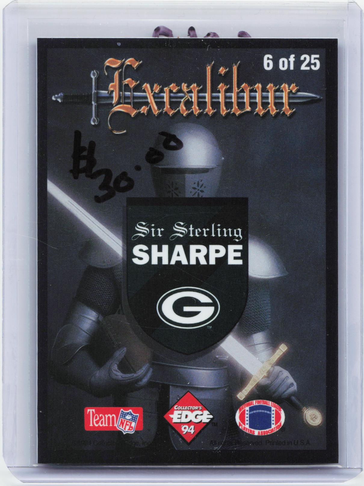 1994 Collector's Edge Excalibur #6 Sterling Sharpe 22K