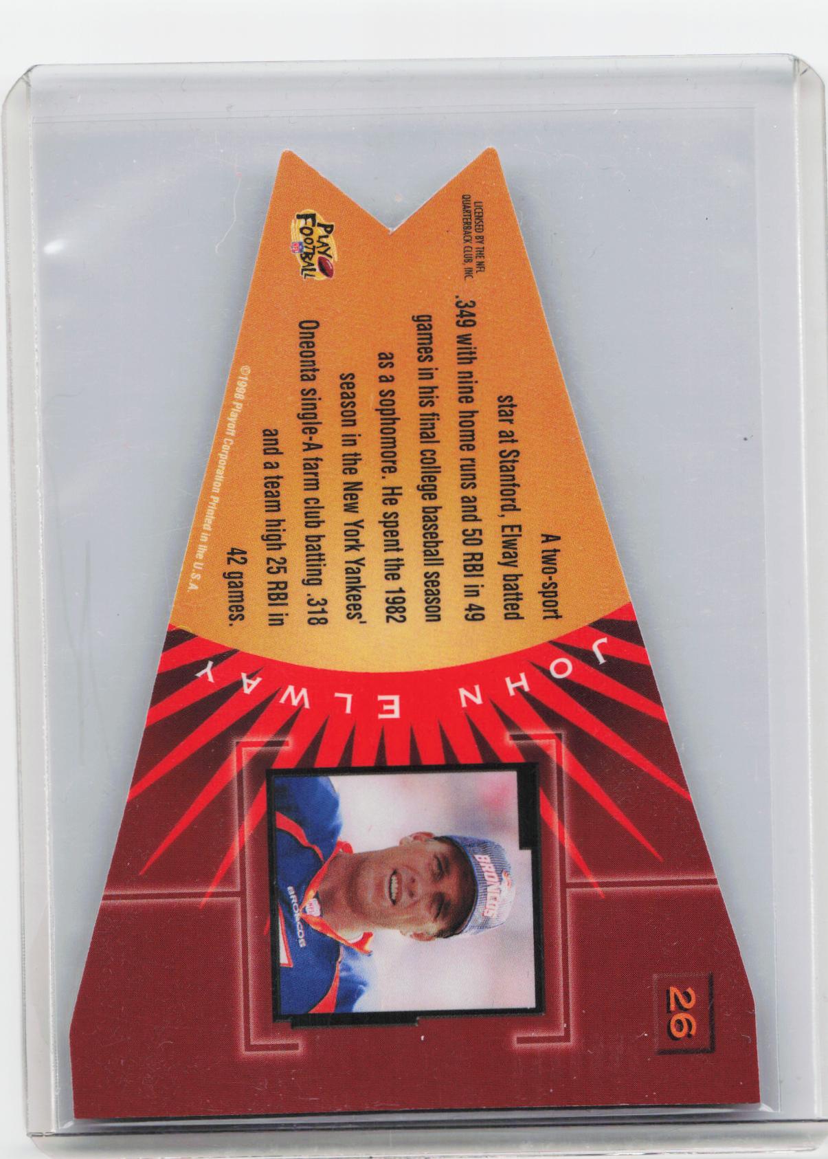 1998 Playoff Contenders - Pennants Yellow Felt #26 John Elway