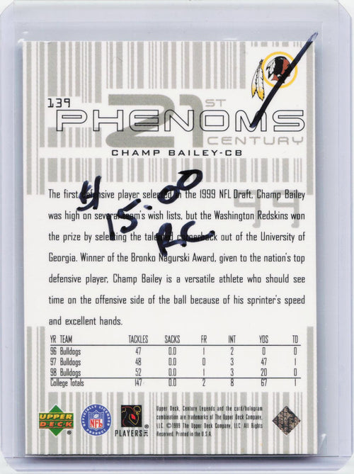 1999 Upper Deck Century Legends #139 Champ Bailey
