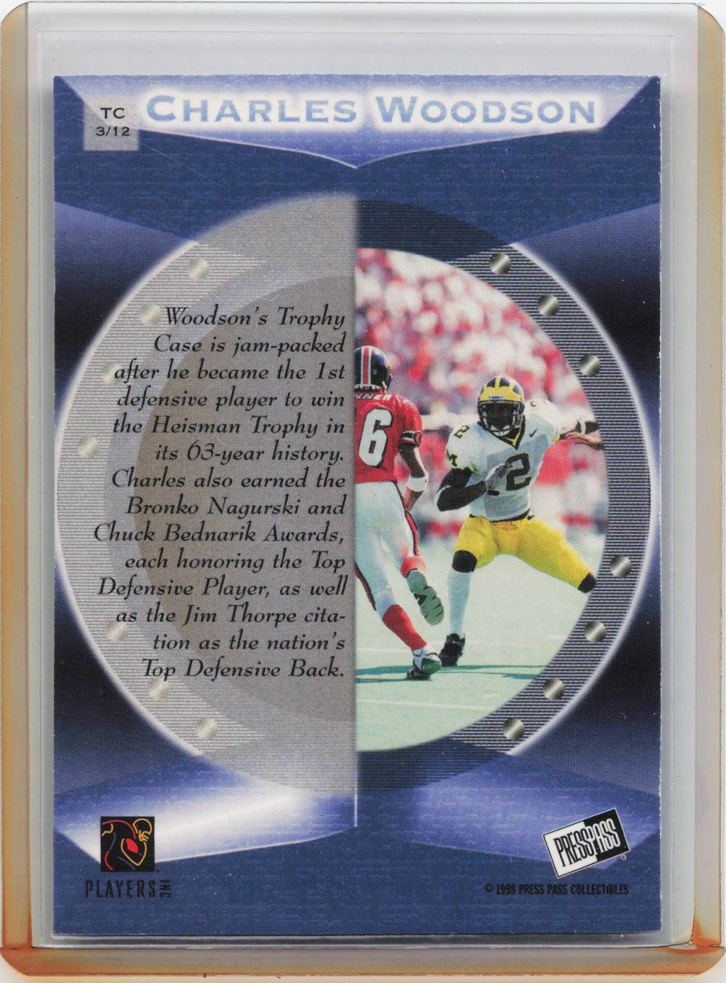 1998 Press Pass #TC3 Charles Woodson Trophy Case