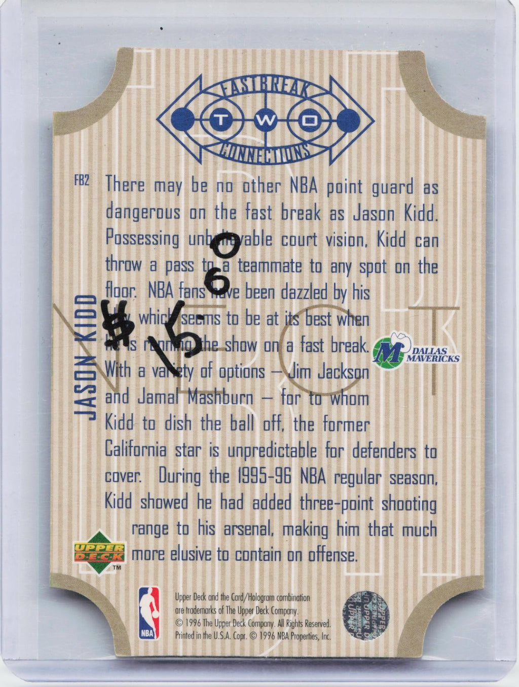 1996-97 Upper Deck #FB2 Jason Kidd Fast Break Connections
