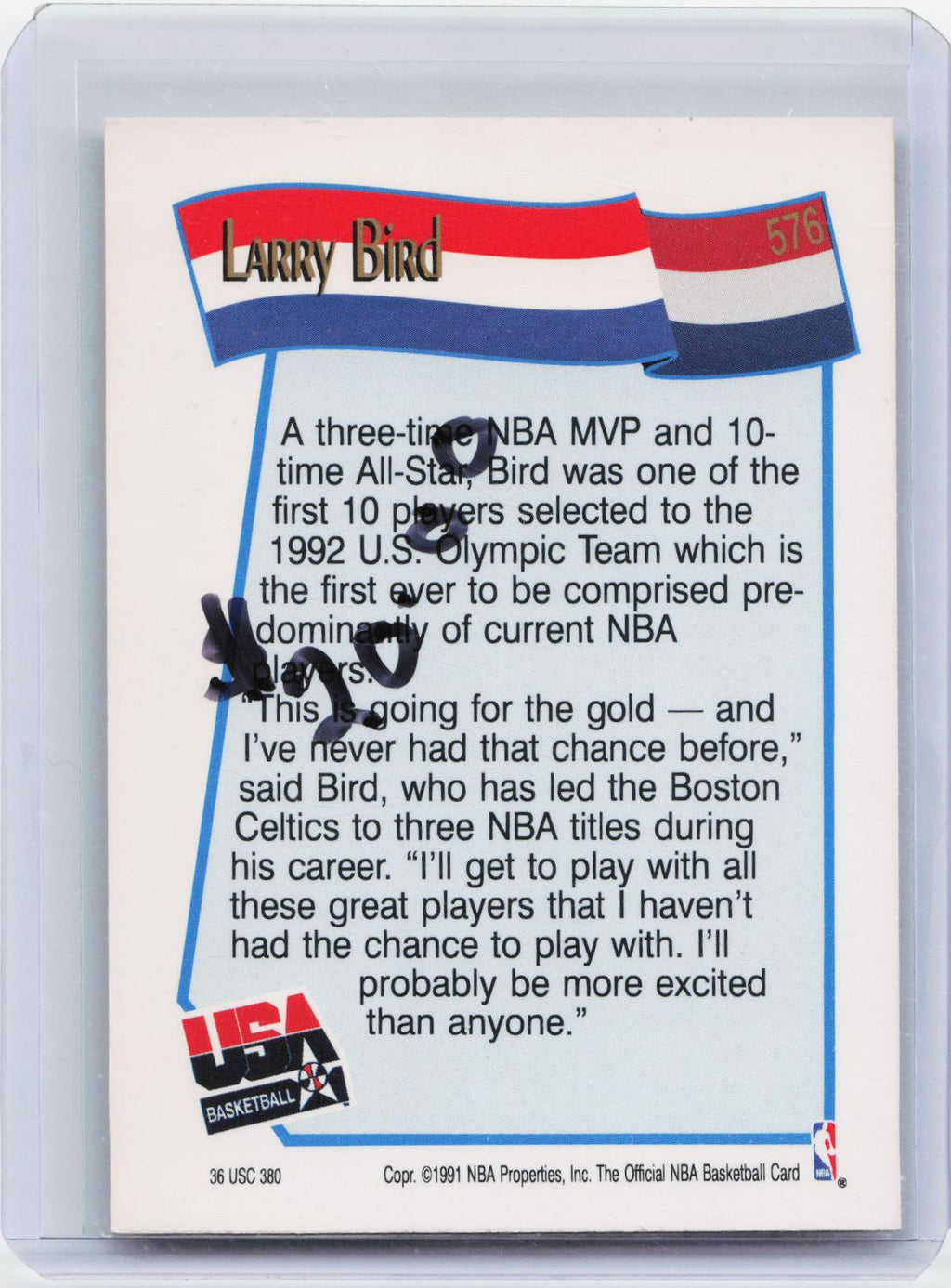 1991-92 Hoops #576 Larry Bird