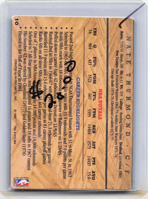 1993 Action Packed Hall of Fame #10 Nate Thurmond