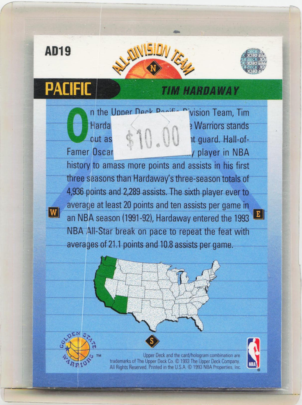 1992-93 Upper Deck #AD19 Tim Hardaway All-Division