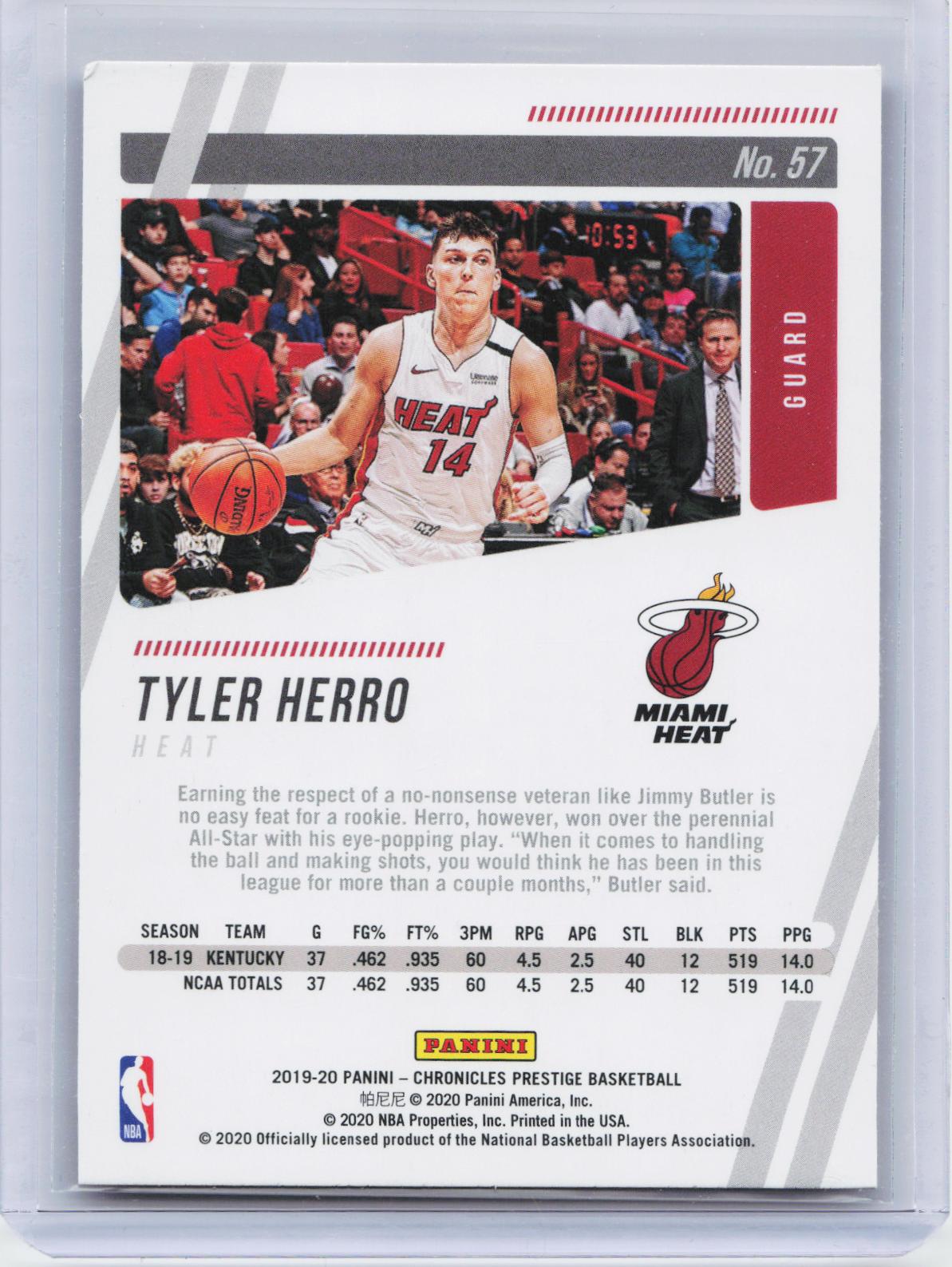 2019-20 Panini Chronicles #57 Tyler Herro