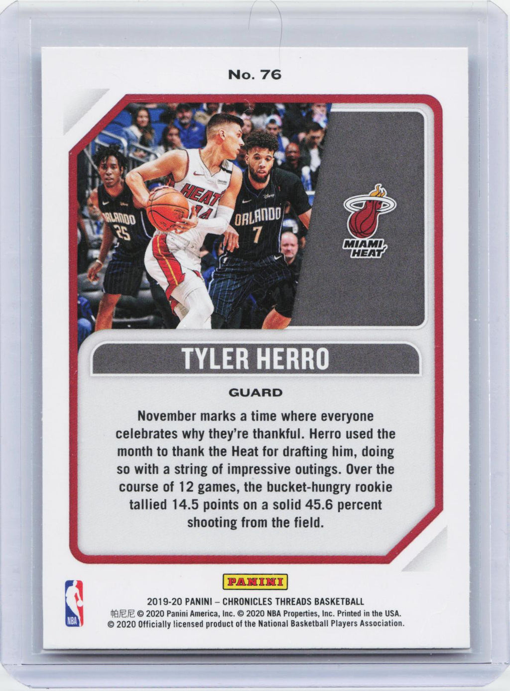 2019-20 Panini Chronicles #76 Tyler Herro