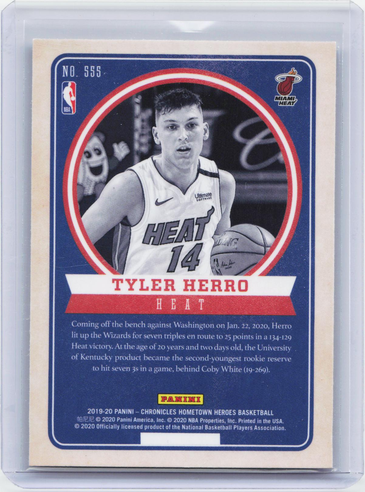 2019-20 Panini Chronicles #555 Tyler Herro