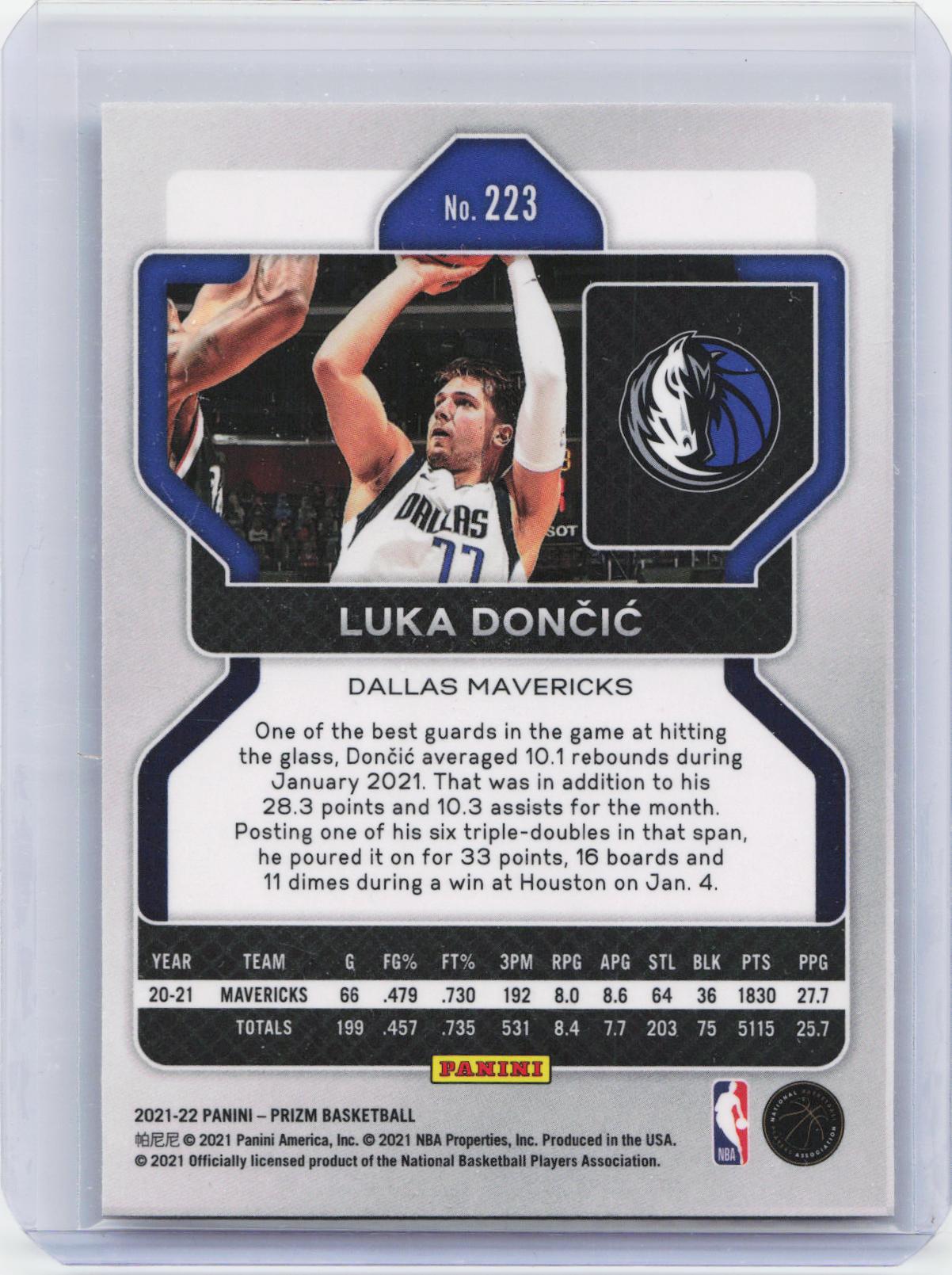 2021-22 Panini Prizm #223 Luka Doncic
