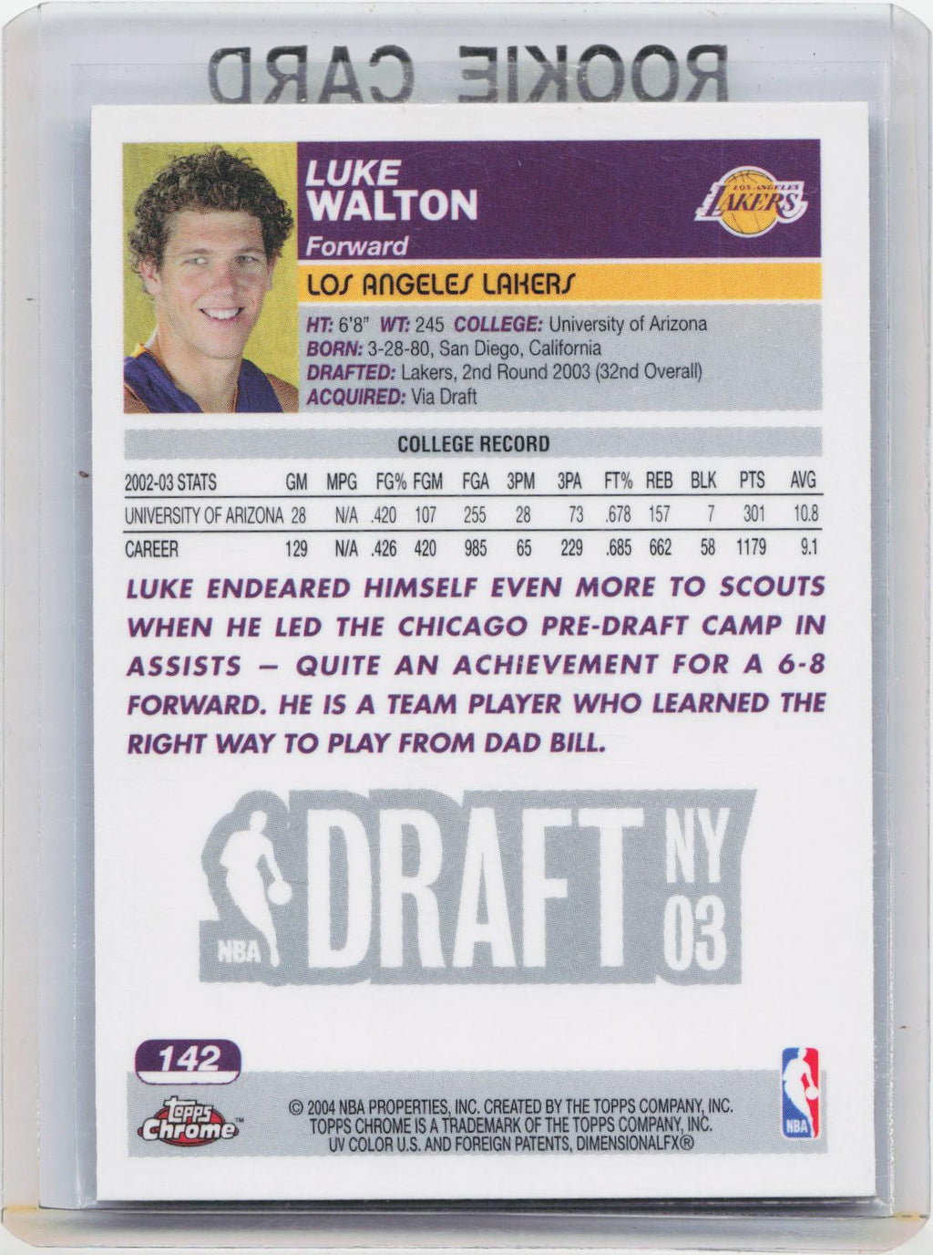 2003-04 Topps Chrome #142 Luke Walton