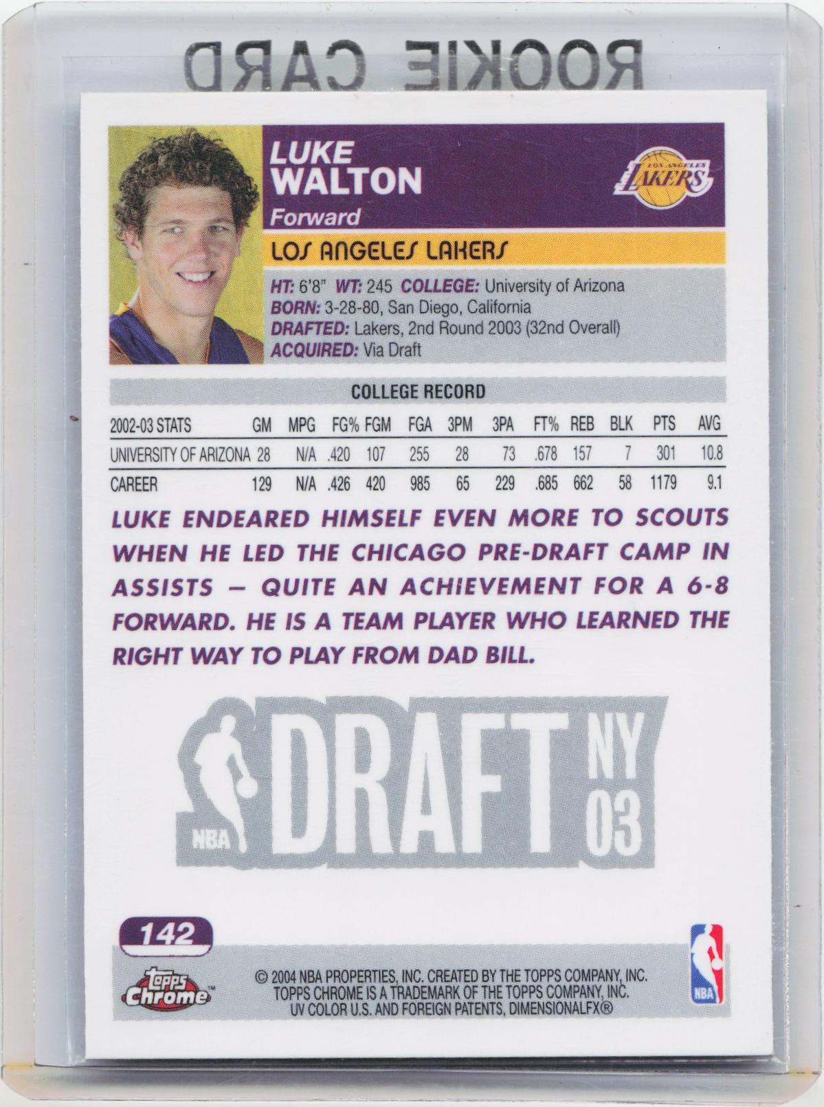 2003-04 Topps Chrome #142 Luke Walton