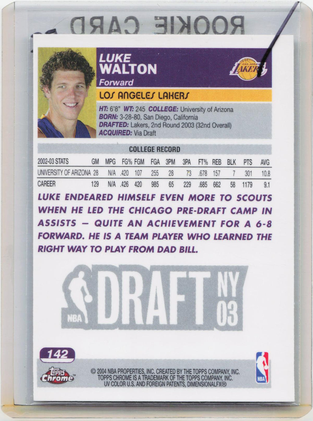 2003-04 Topps Chrome #142 Luke Walton