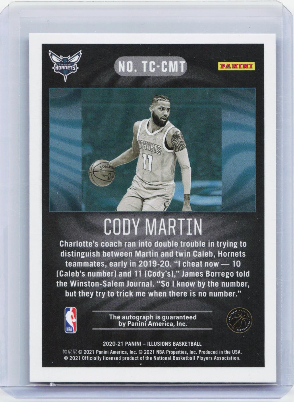 2020-21 Panini Illusions #TC-CMT Cody Martin Trophy Collection Signatures