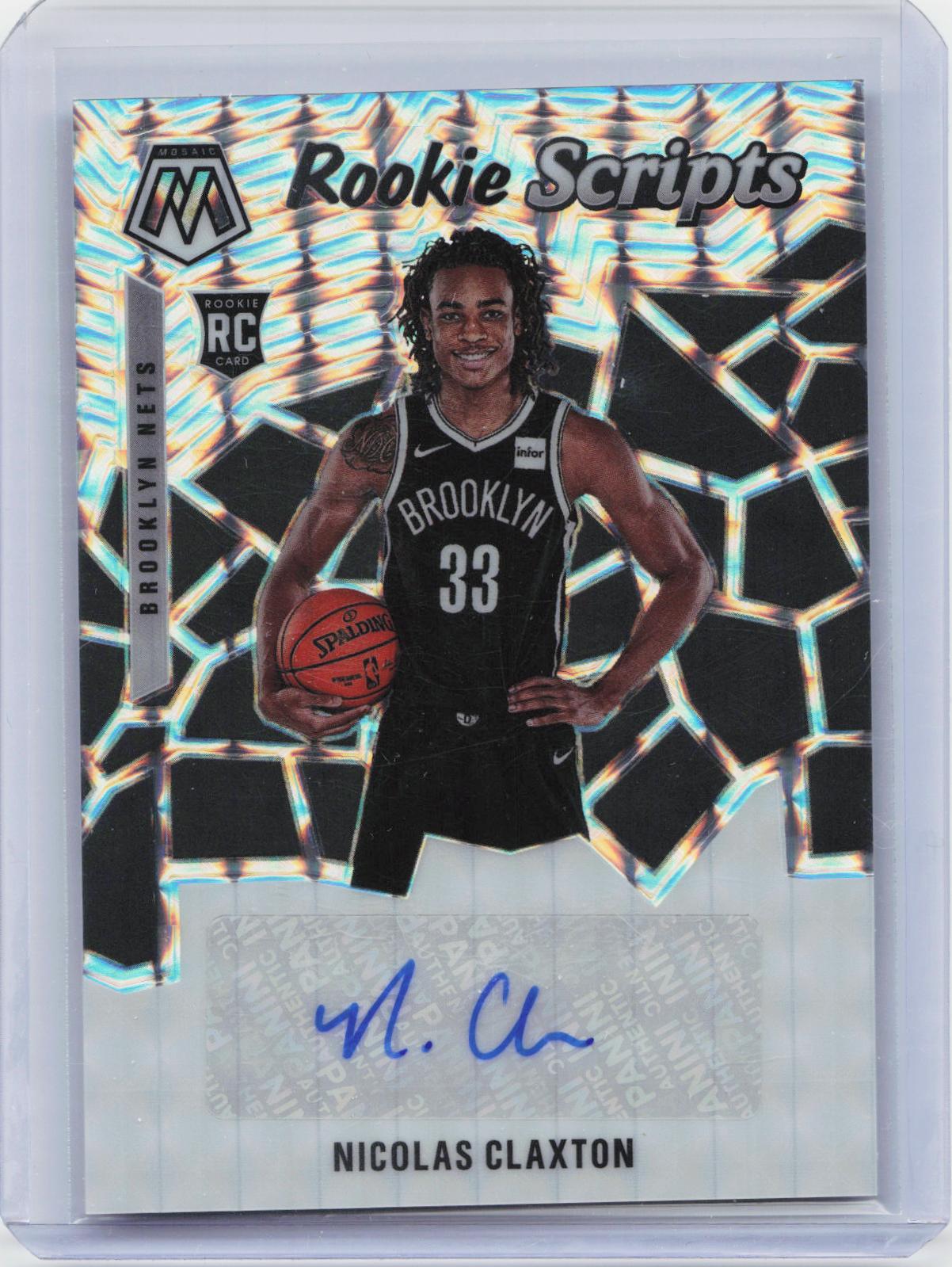 2019-20 Panini Mosaic #RS-NCL Nicolas Claxton Rookie Scripts