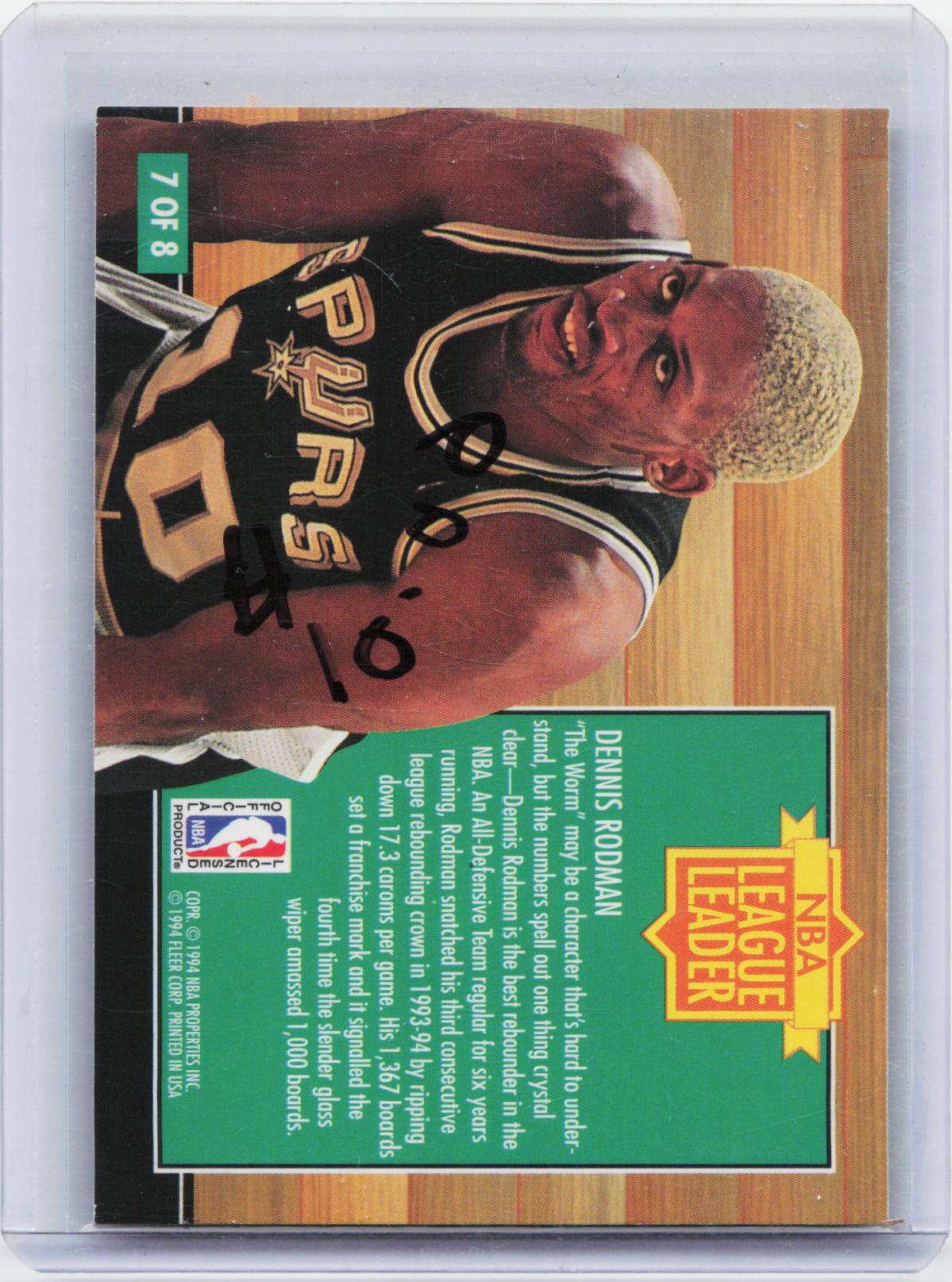1994-95 Fleer #7 Dennis Rodman NBA League Leaders