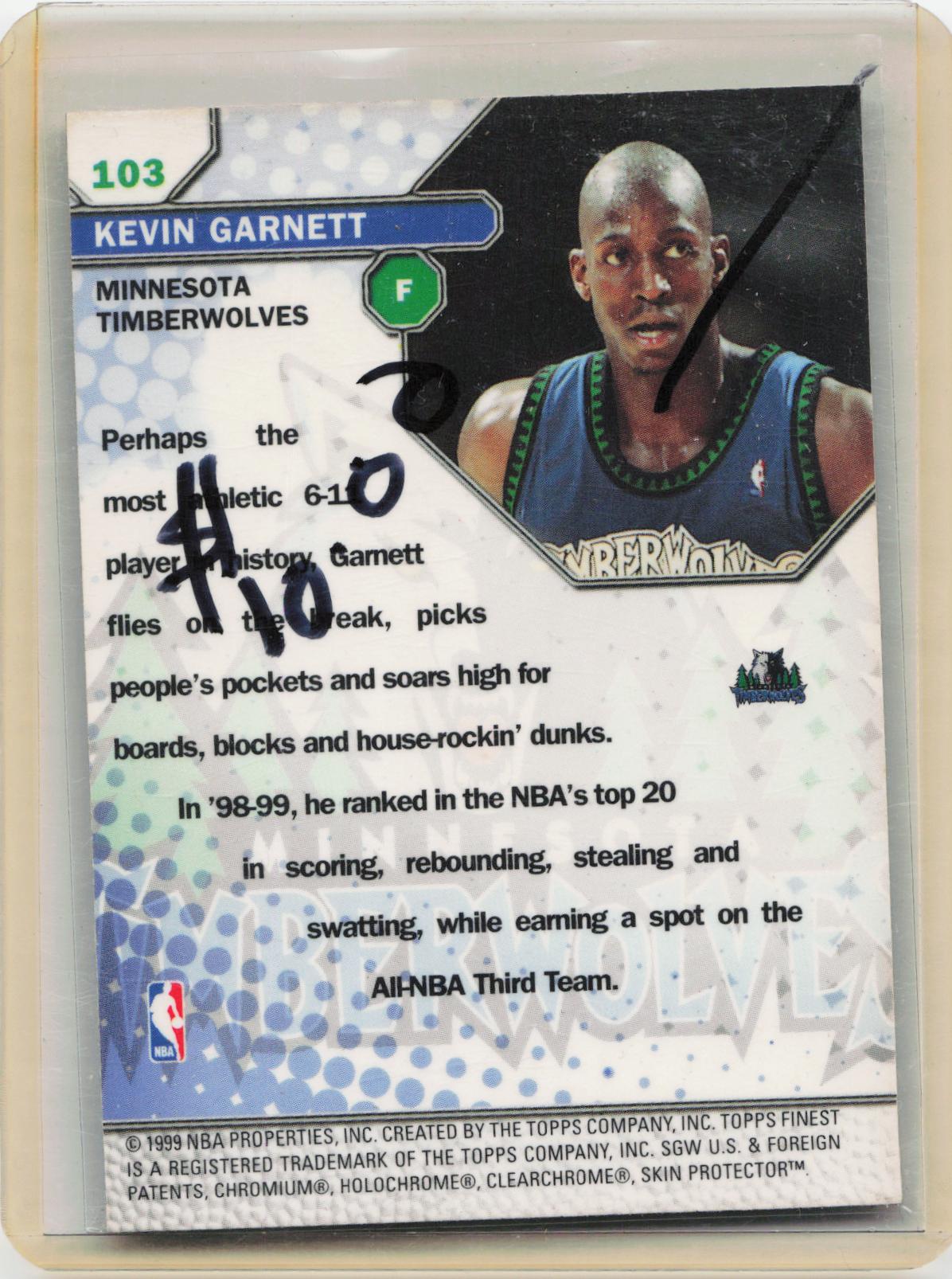 1999-00 Finest #103 Kevin Garnett