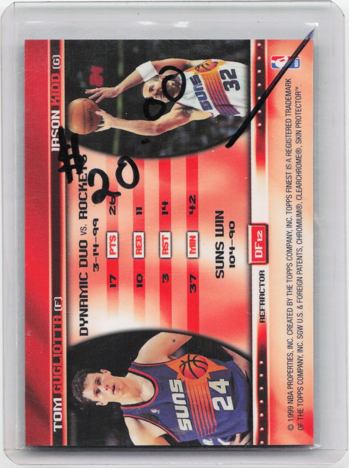 1999-00 Finest #DF12 Jason Kidd / Tom Gugliotta Double Feature Right Refractors
