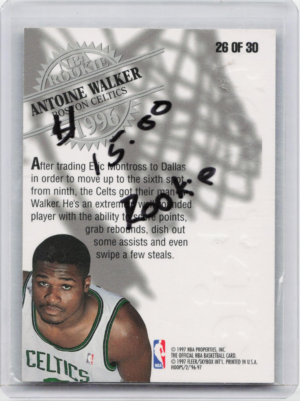 1996-97 Hoops #26 Antoine Walker Rookies