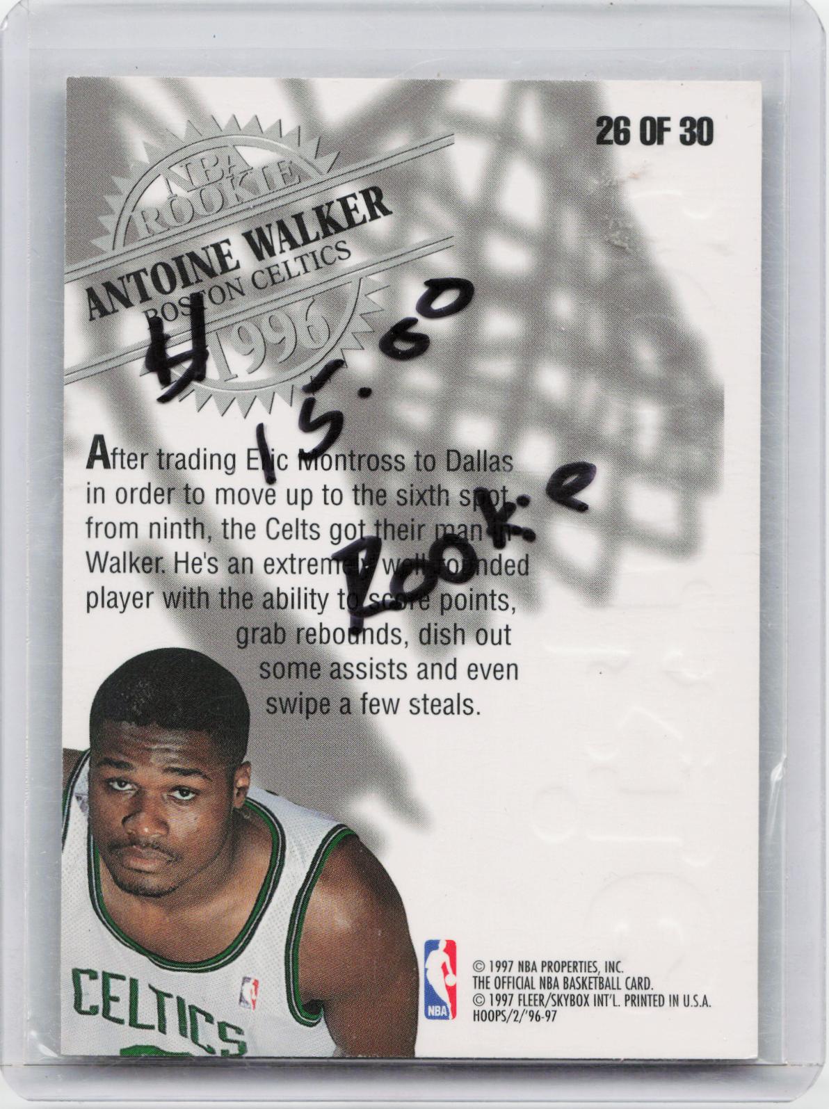 1996-97 Hoops #26 Antoine Walker Rookies