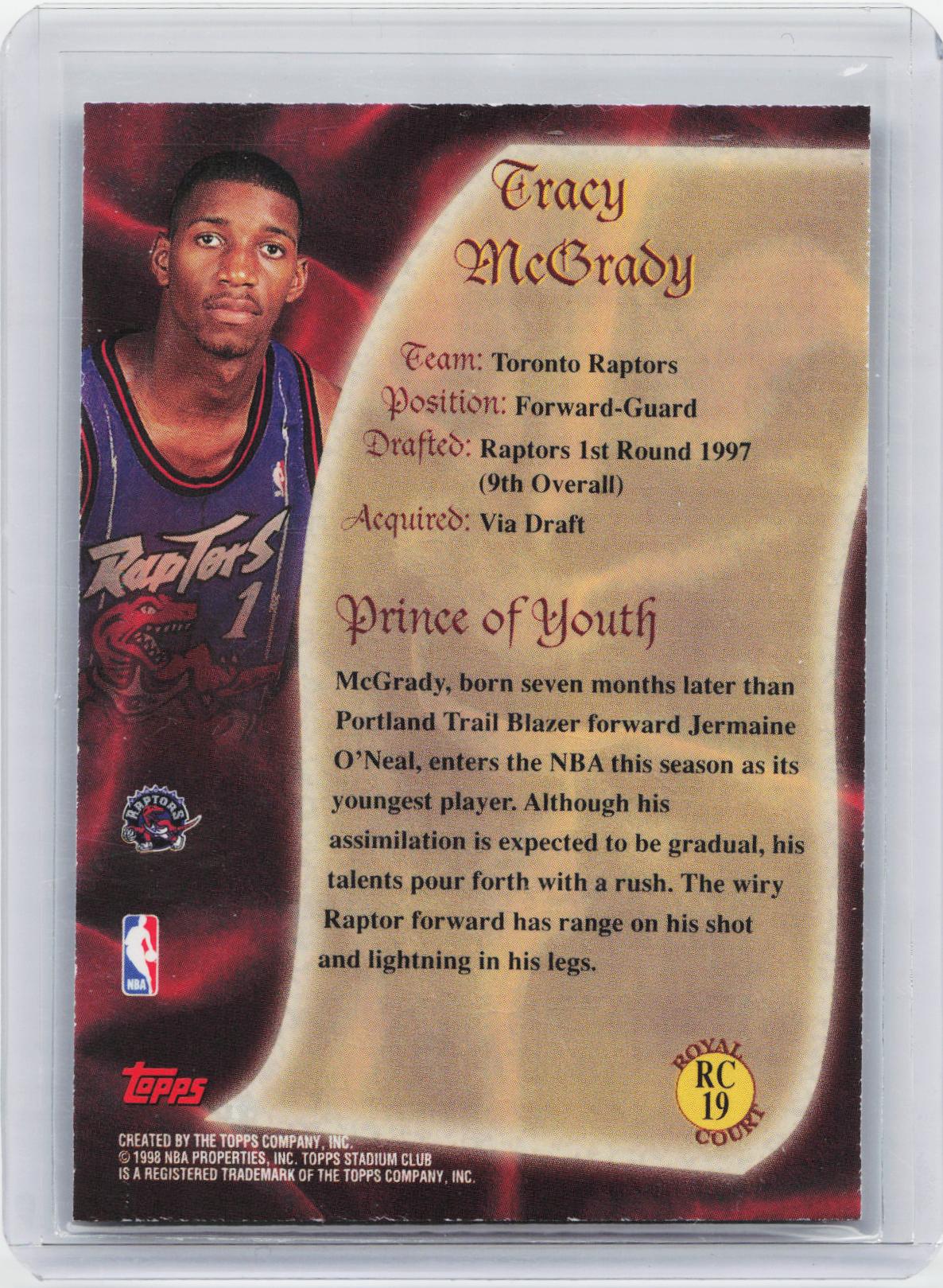 1997-98 Stadium Club #RC19 Tracy McGrady Royal Court
