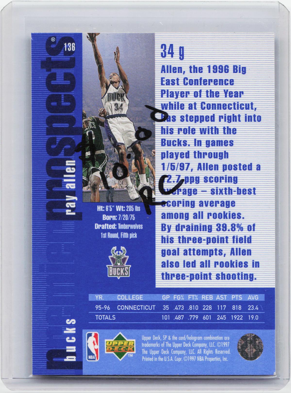 1996-97 SP #136 Ray Allen