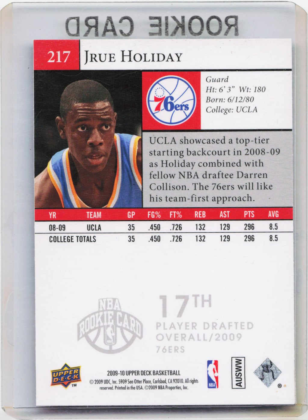 2009-10 Upper Deck #217 Jrue Holiday Star Rookies